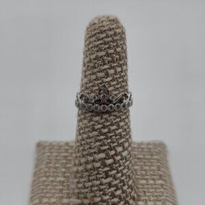 Size 6 Sterling Silver Dainty Cubic Zirconia Crown Ring A2593